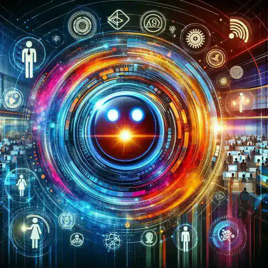 "Chatbot baseado em IA em ação, proporcionando atendimento ao cliente eficiente e personalizado, ilustrando a transformação digital no suporte ao consumidor."