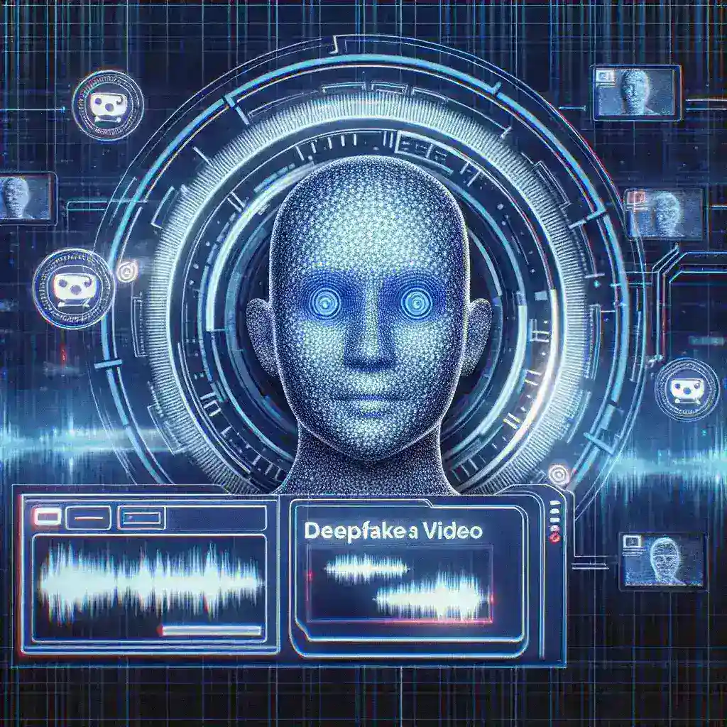 "Imagem ilustrativa destacando deepfakes em campanhas políticas, mostrando um comparativo entre vídeos autênticos e manipulados, ressaltando o impacto e os riscos da tecnologia em eleições."